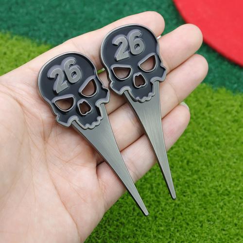 新款golf divot tool创意骷髅果岭叉 高尔夫用品草皮修理工具现货